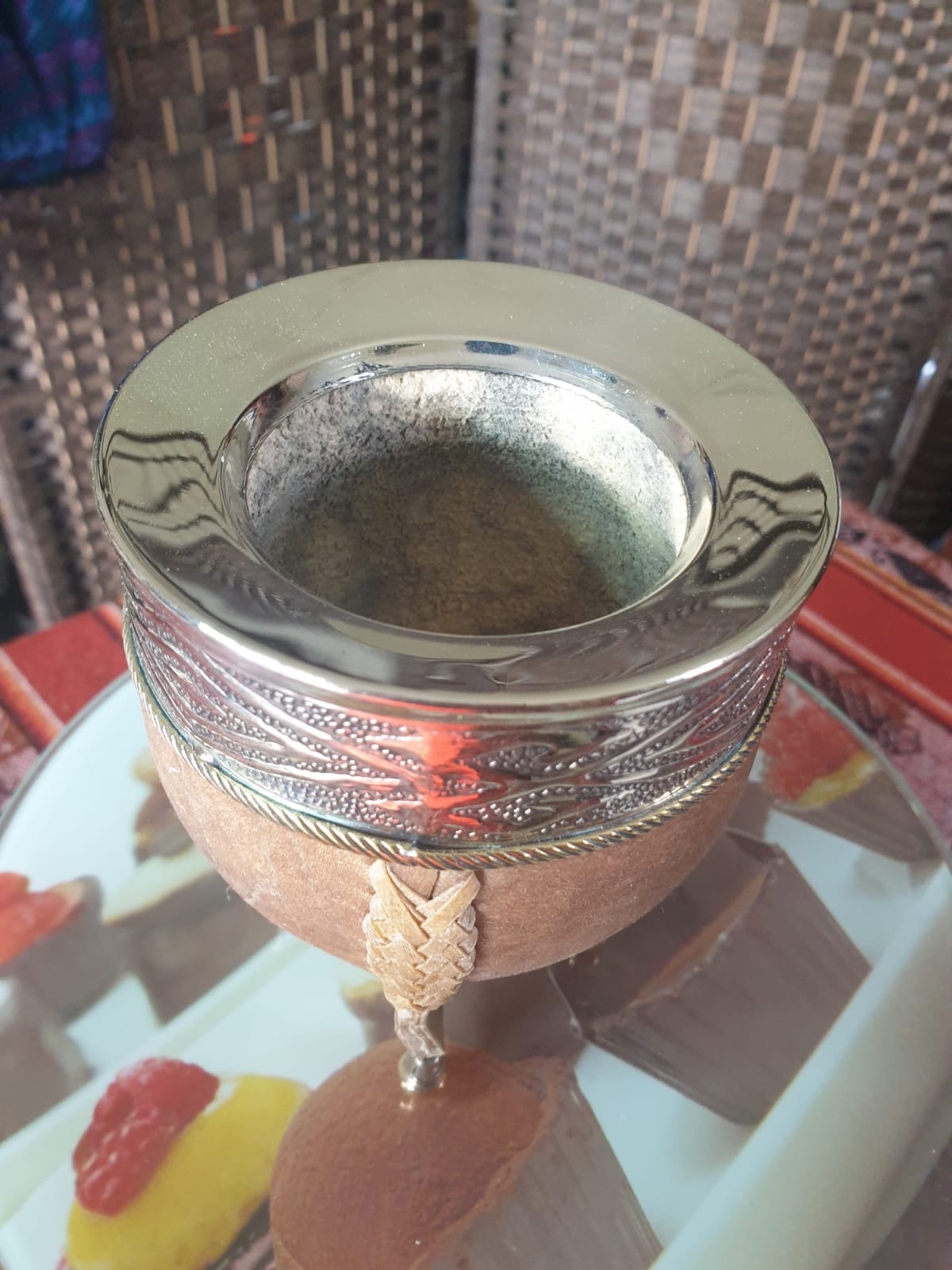 Pumpkin Gourd Artesanal Mate imperial bronze – Handcrafted with Alpaca Virola-