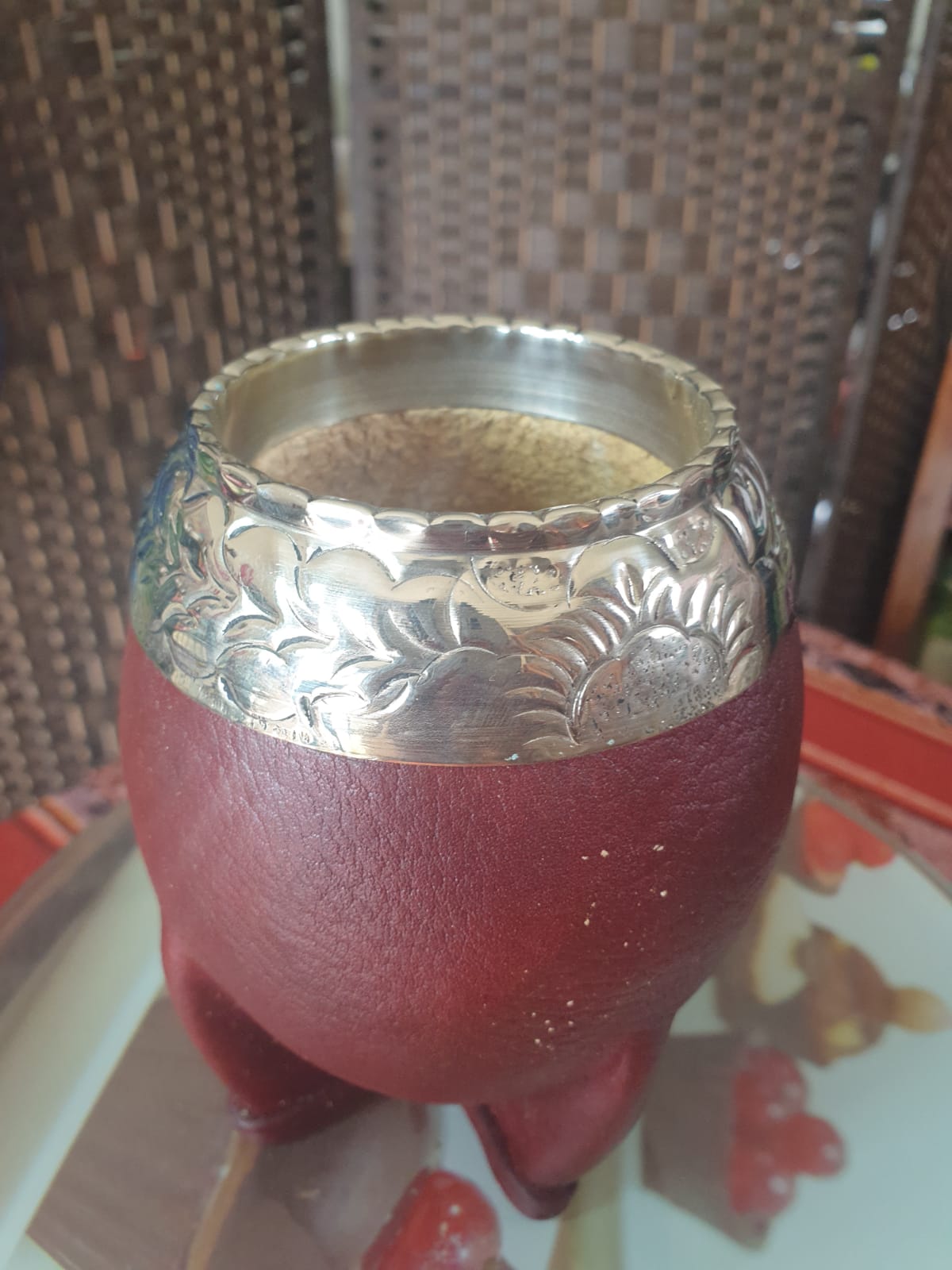 Pumpkin Gourd Artesanal Mate – Handcrafted with Alpaca Virola-