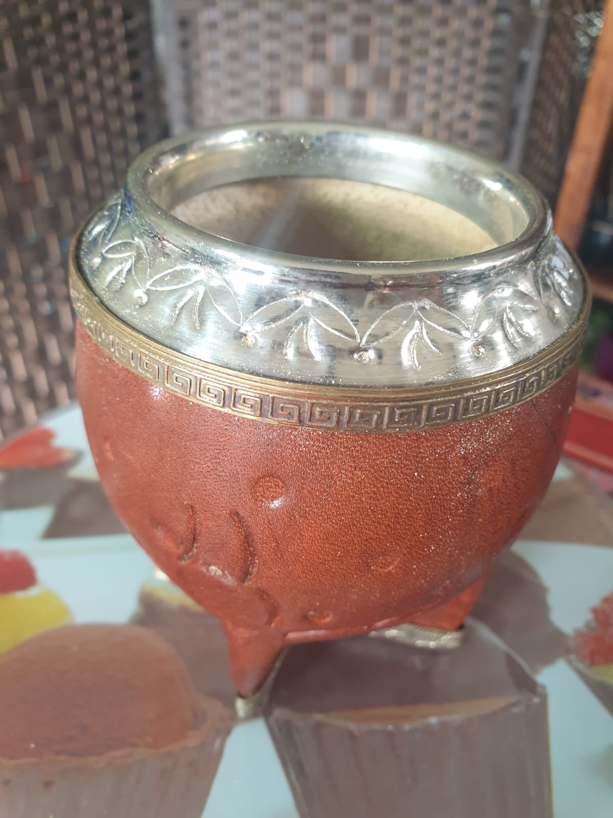 Pumpkin Gourd Artesanal Mate bronze – Handcrafted with Alpaca Virola-