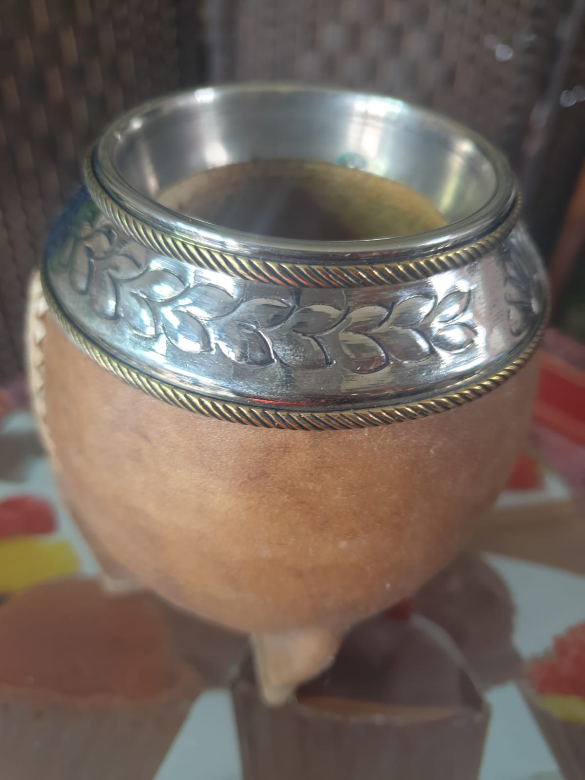 Pumpkin Gourd Artesanal Mate   – Handcrafted with Alpaca Virola-