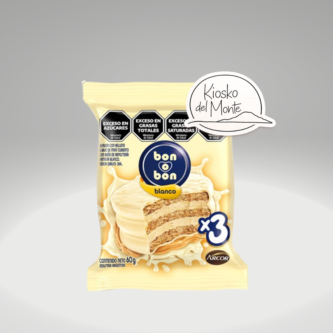 Bon o Bon White Triple Alfajor | White Chocolate & Peanut Cream Treat