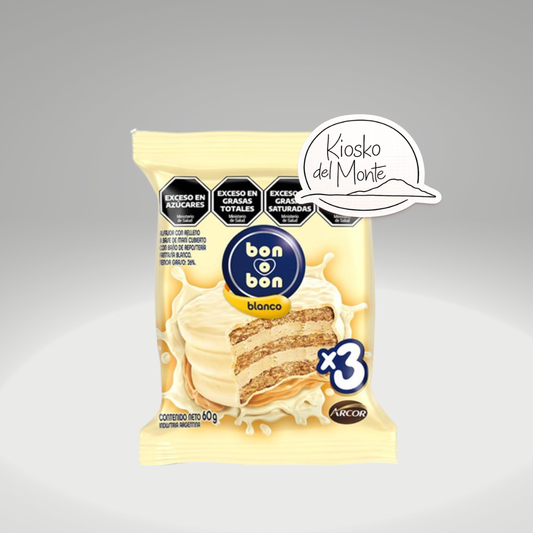 Bon o Bon White Triple Alfajor | White Chocolate & Peanut Cream Treat