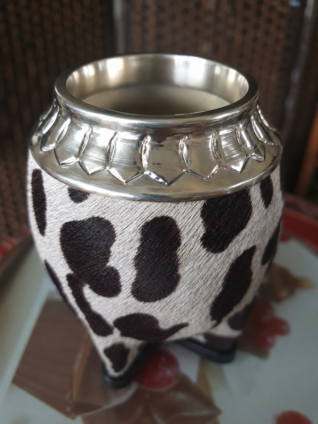 Pumpkin Gourd Artesanal Mate  – Handcrafted - animal print