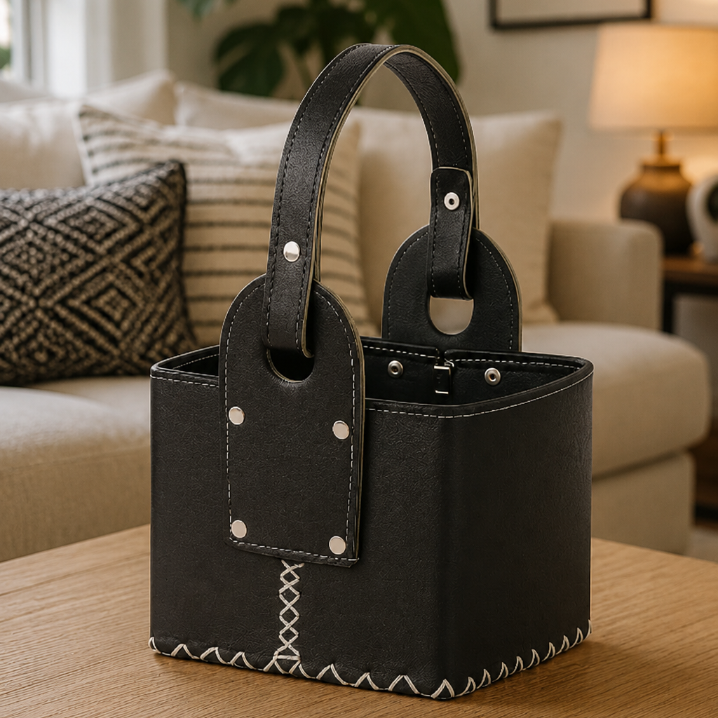 Mate Carry Basket with Thermos Divider – Eco-Leather Matera