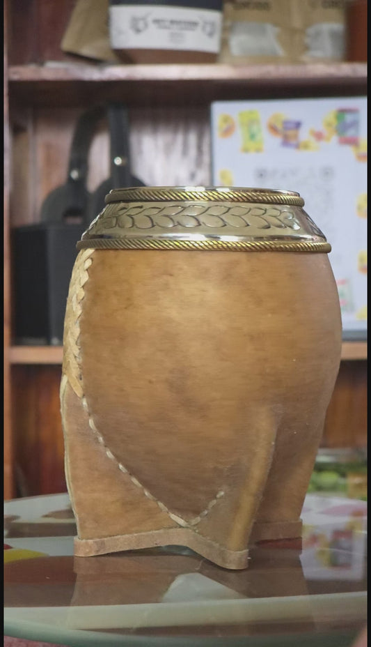 Pumpkin Gourd Artesanal Mate   – Handcrafted with Alpaca Virola-