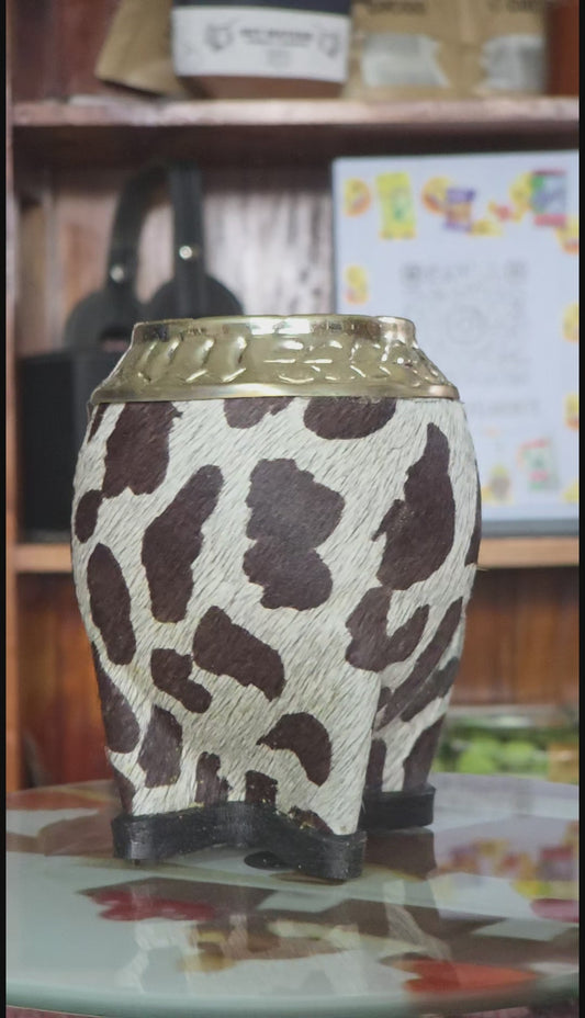 Pumpkin Gourd Artesanal Mate  – Handcrafted - animal print
